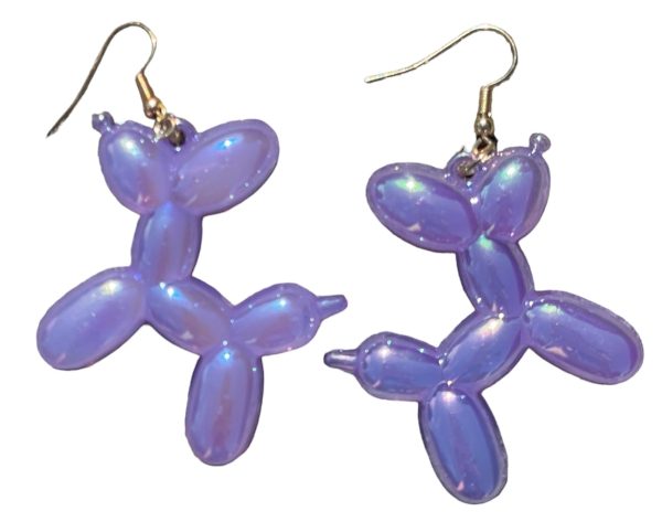 Balloon Dog Blair Purple Iridescent Earrings