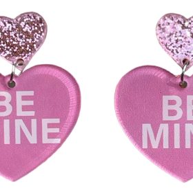 Be Mine Valentine Sweet Hearts Candy Colorful Heart Earrings