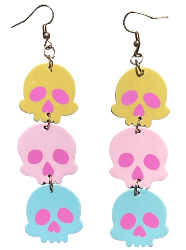 Candy Coated Skull Halloween Earrings