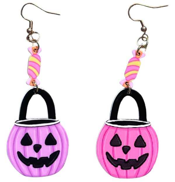 Candy in a Bucket Trick or Treat Earrings