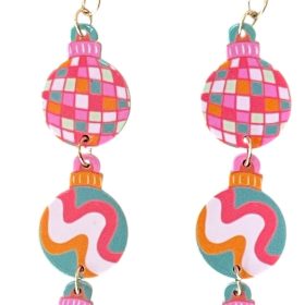 Disco Drops Flower Power Christmas Ornament Earrings