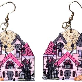 Haunted but Cute Halloween House Earrings