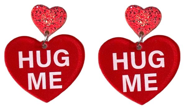 Hug Me Valentine Sweet Hearts Candy Colorful Heart Earrings