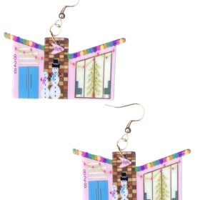 Mid Mod Retro Relic828 Christmas House Earrings