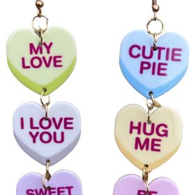 My Sweet Little Candy Conversation Heart Valentine Love Earrings