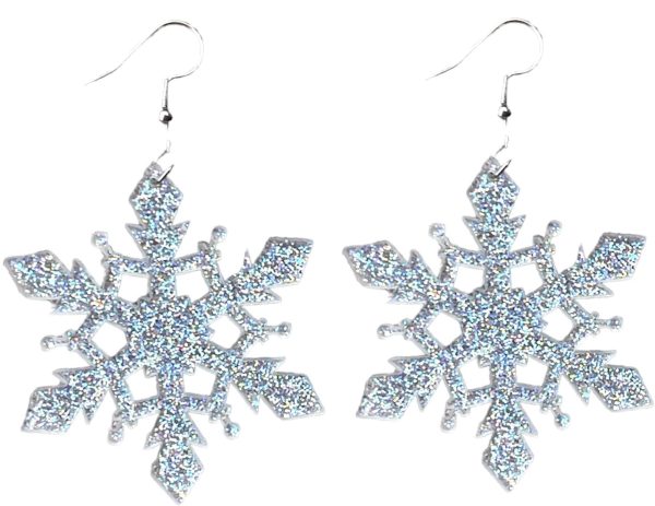 Retro Christmas Sparkling Snowflake Winter Earrings