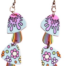 Retro Magic Flower Mushroom Earrings