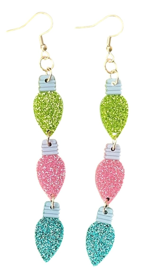 Sparkly Bright Christmas Light Earrings