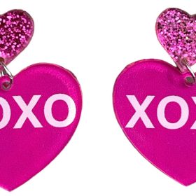 XOXO Valentine Sweet Hearts Candy Colorful Heart Earrings