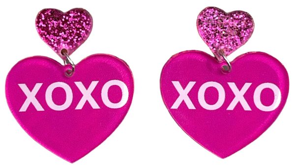 XOXO Valentine Sweet Hearts Candy Colorful Heart Earrings